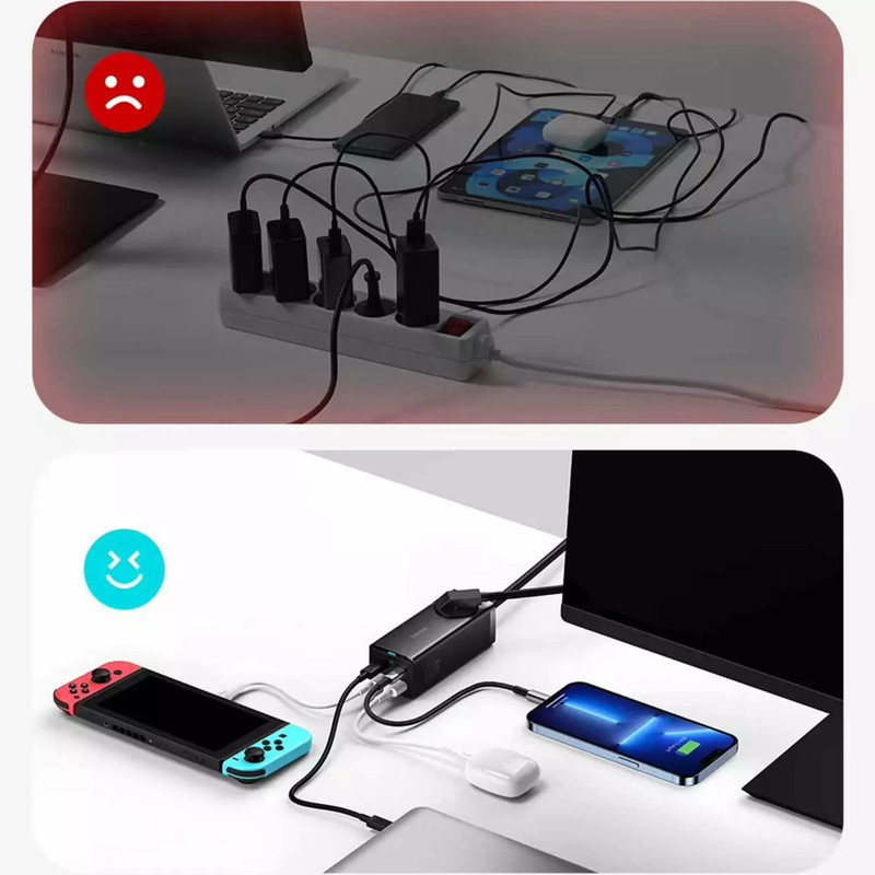 شارژر رومیزی 100 وات  بیسوس مدل CCGAN100-1ACE به همراه کابل USB-C