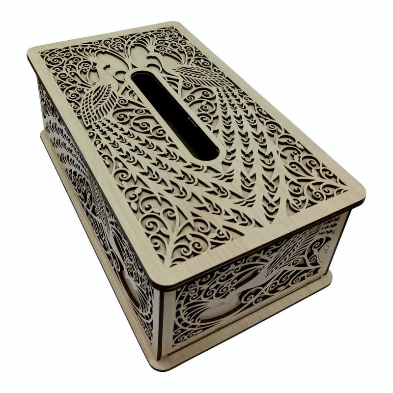 جعبه دستمال کاغذی طرح طاووس مدل ch008