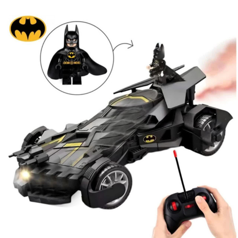 ماشین بازی کنترلی ناب سل مدل بتمن شارژی دودزا چراغدار همراه با فیگور بتمن BATMAN REMOTE CONTROL SPRAY CAR