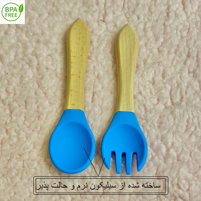 ست قاشق و چنگال کودک مدل woody کد 10005