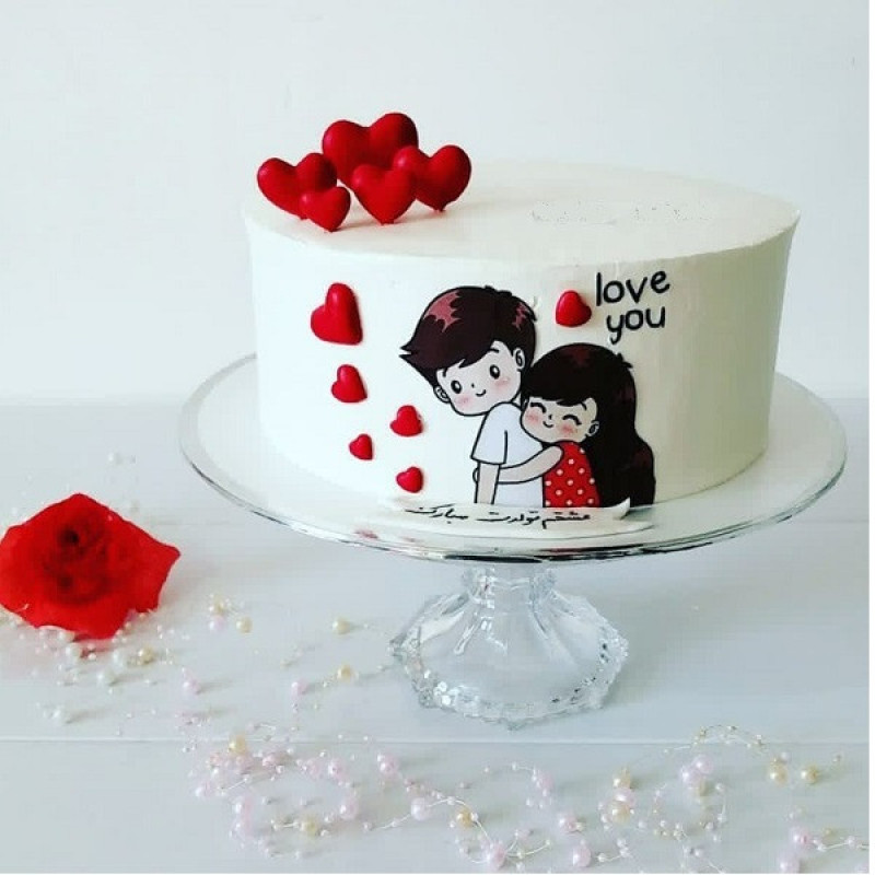 تاپر تزئین کیک طرح Love مدل جشن تولد