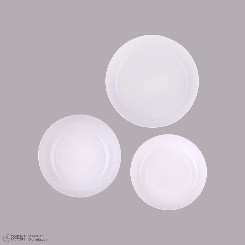 مجموعه 3 عددی ظرف سرو و پذیرایی آرکوپال گلدن اوپال مدل Diwali Smart با طراحی دایره‌ای، مقاوم در برابر حرارت و شوک دمایی، قابل استفاده در مایکروویو و شست‌وشو با ماشین ظرفشویی