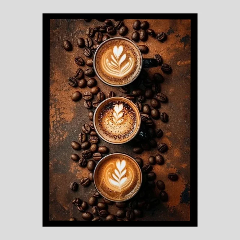 تابلو طرح کافه و قهوه کد Cafe78 مجموعه 5 عددی