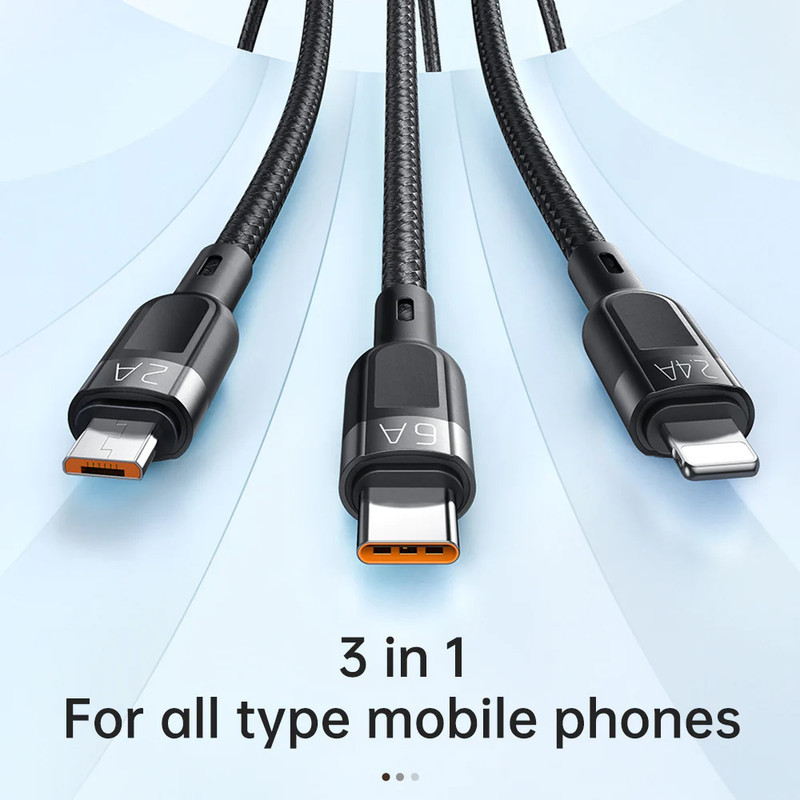 کابل تبدیل  USB به microUSB  لایتنینگ  USB-C مک دودو مدل CA-0930 طول 1.2 متر