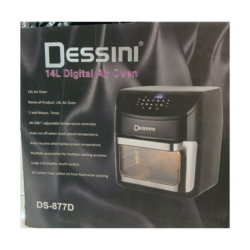 سرخ‌کن هواپز بدون روغن 14 لیتری دسینی مدل DS-877D با بیش از 7 برنامه پخت، ظرفیت 14 نفره