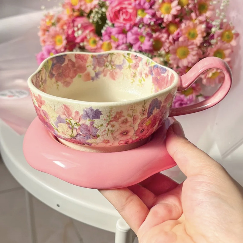 ماگ طرح گل مدل لته خوری