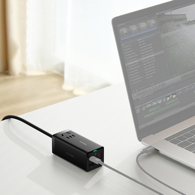 شارژر رومیزی باسئوس مدل Power Combo 65W به همراه کابل USB-C
