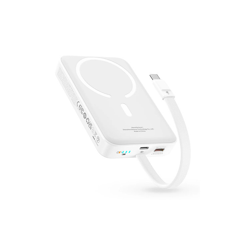 پاوربانک بیسوس مدل Magnetic & Cable 30W با ظرفیت 10000 میلی آمپر ساعت