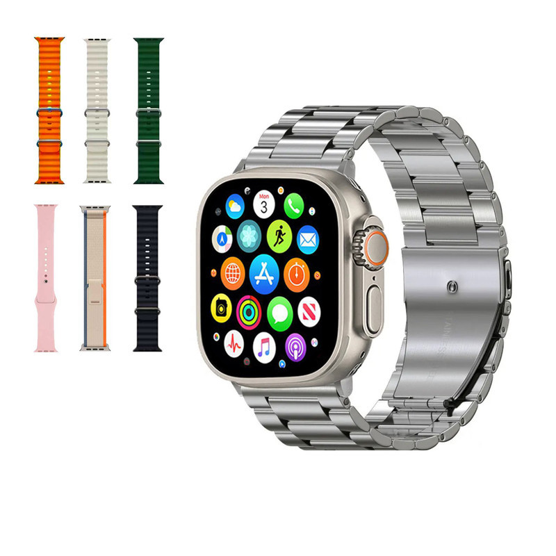 ساعت هوشمند ورنا مدل W49 Ultra with 7 Bands دارای قابلیت های کنترل موسیقی (Music Player)، قابلیت مکالمه از طریق بلوتوث، پشتیبانی از زبان فارسی در منو و سیستم‌عامل بند سیلیکون