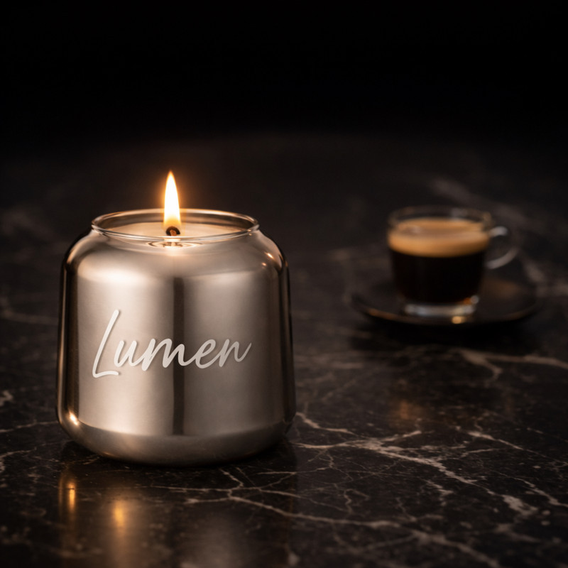 شمع دست‌ساز معطر مدل LUMEN-03 با رایحه گل یاسمن زمان اتمام ۳۰ ساعت
