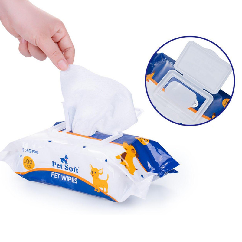 دستمال مرطوب سگ و گربه پت سافت کد Wipes_01