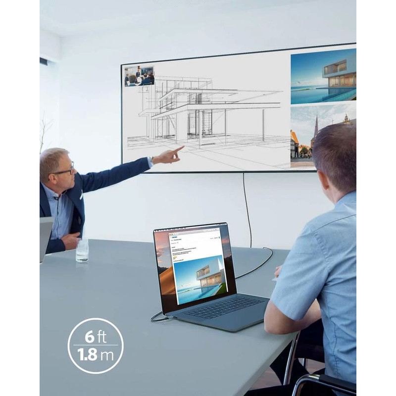 کابل تبدیل HDMI به USB-C انکر مدل Nylon 4K طول 1.8 متر