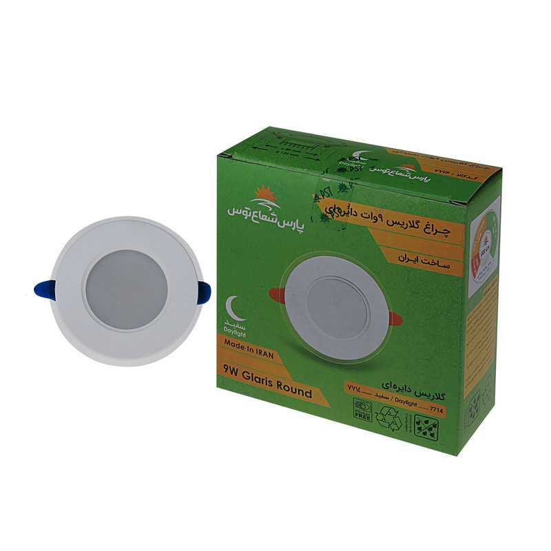 پنل ال ای دی 9 وات پارس شعاع توس مدل PT-GLARIS9 بسته 5 عددی
