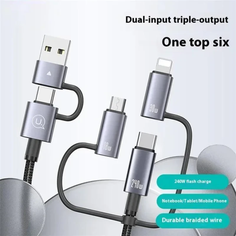 کابل تبدیل UsbUsb-c به MicrousbلایتنینگUsb-c یوسمز مدل sj737 طول 1.2 متر