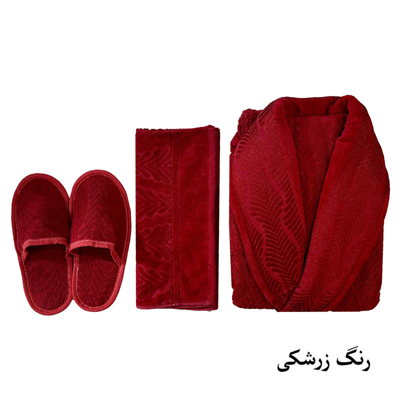 سرویس حوله پالتویی ۳ تکه هنرمند مدل لوکس لاین سایز ۱۲۵