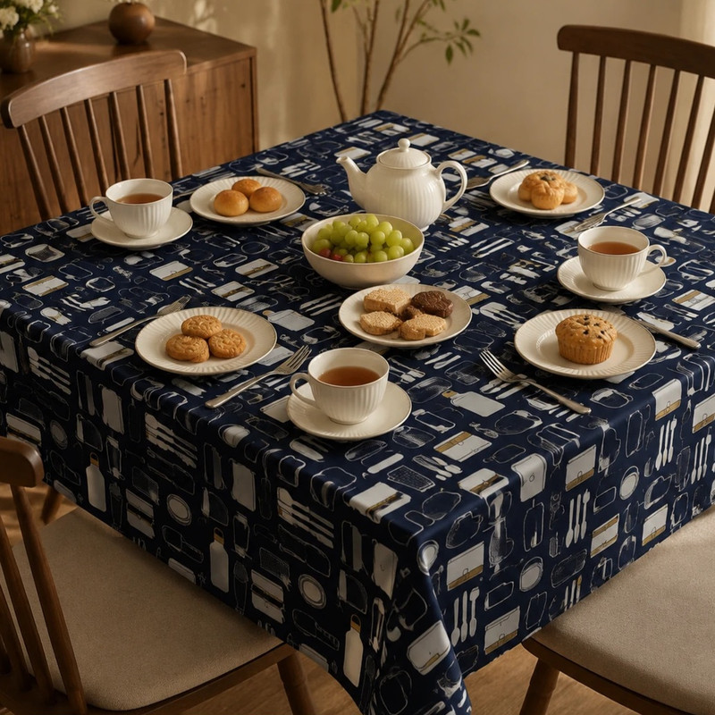 سفره 4 نفره مدل TCA080503 طرح آشپزخانه سایز 88×88 سانتی‌متر