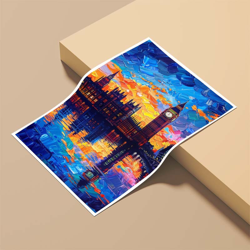 پوستر کارنيکا طرح شب پرستاره فانتزی ون‌گوگ Fantasy Starry Night Van Gogh کد 95216 مجموعه 8 عددی