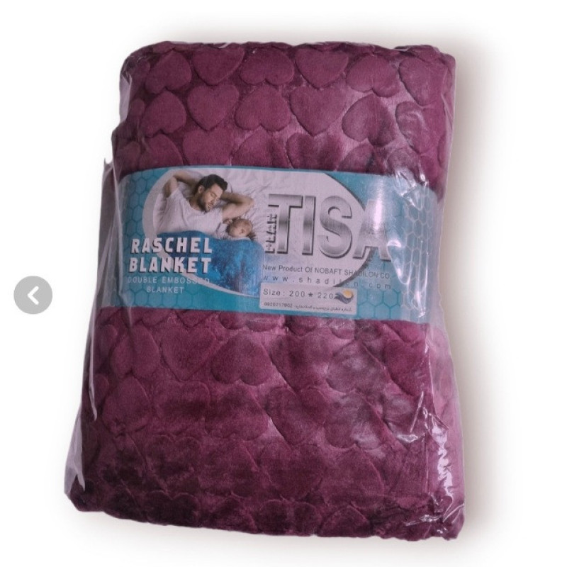 پتو مسافرتی 2 نفره تیسا مدل گل برجسته  سایز 220x200 سانتی‌متر
