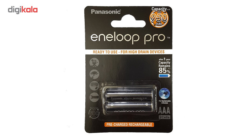 باتری نیم قلمی قابل شارژ پاناسونیک مدل Eneloop Pro - بسته 2 عددی