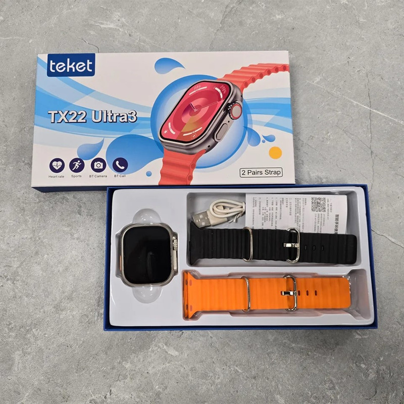 ساعت هوشمند سایز49 میلیمتری مدل TX22 ULTRA3 با بند سیلیکونی