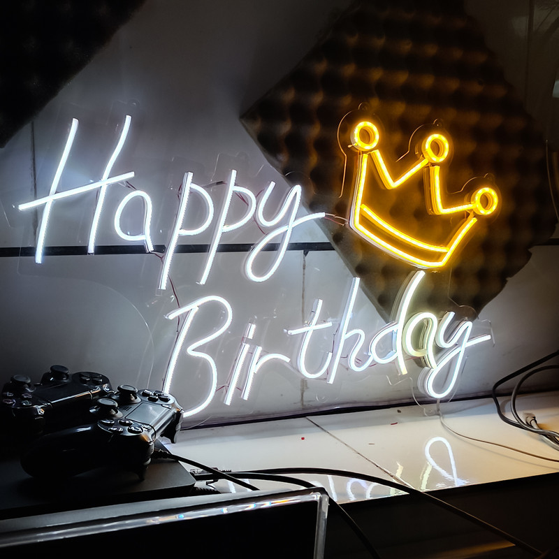 چراغ نئونی طرح Happy Birthday کد HBD60X40