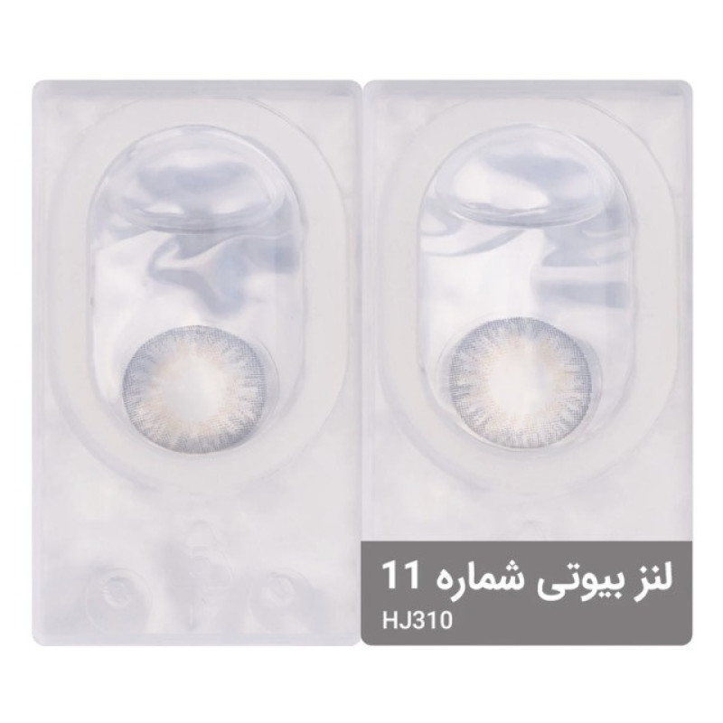 لنز چشم بیوتی شماره 11 مدل HJ310 رنگ طوسی عسلی روشن رگه دار