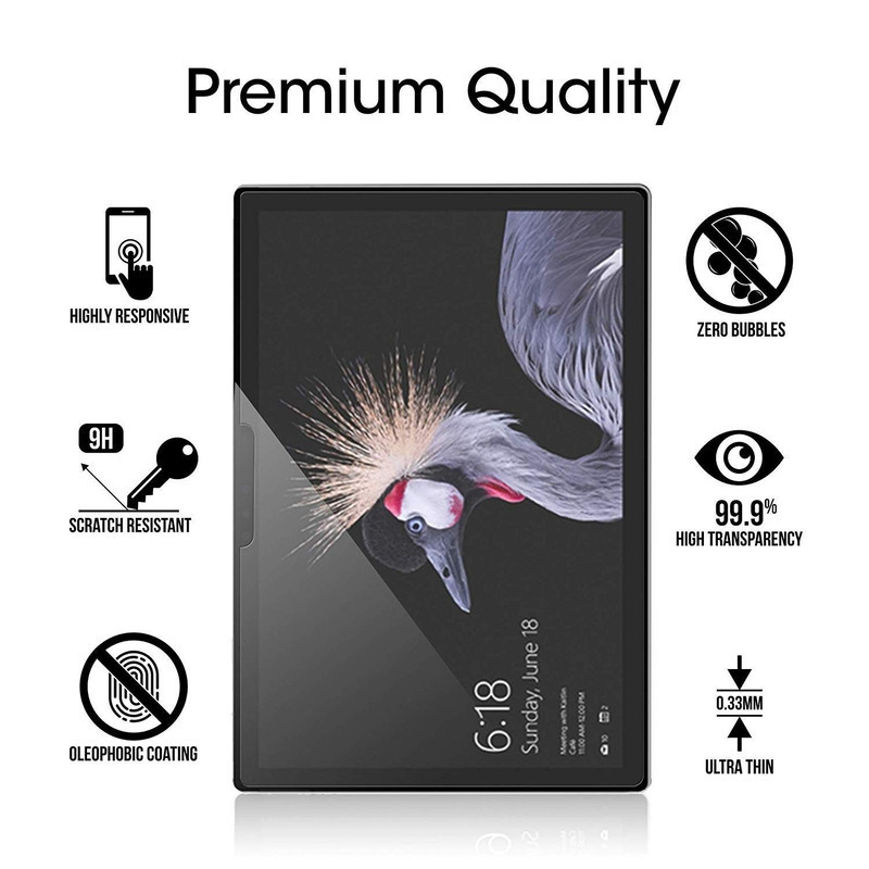 محافظ صفحه نمایش مدل tempered مناسب برای تبلت مایکروسافت Surface Pro 4  5  6  7  7 Plus
