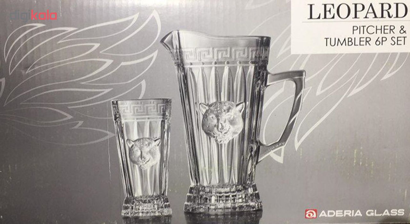 ست پارچ و لیوان 7 پارچه آدریا گلس طرح ببر مدل Empress