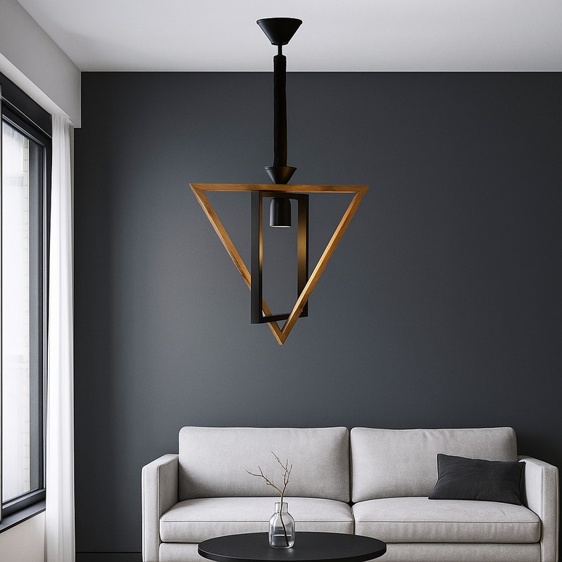 چراغ آویز شاهان تک مدل WOOD1