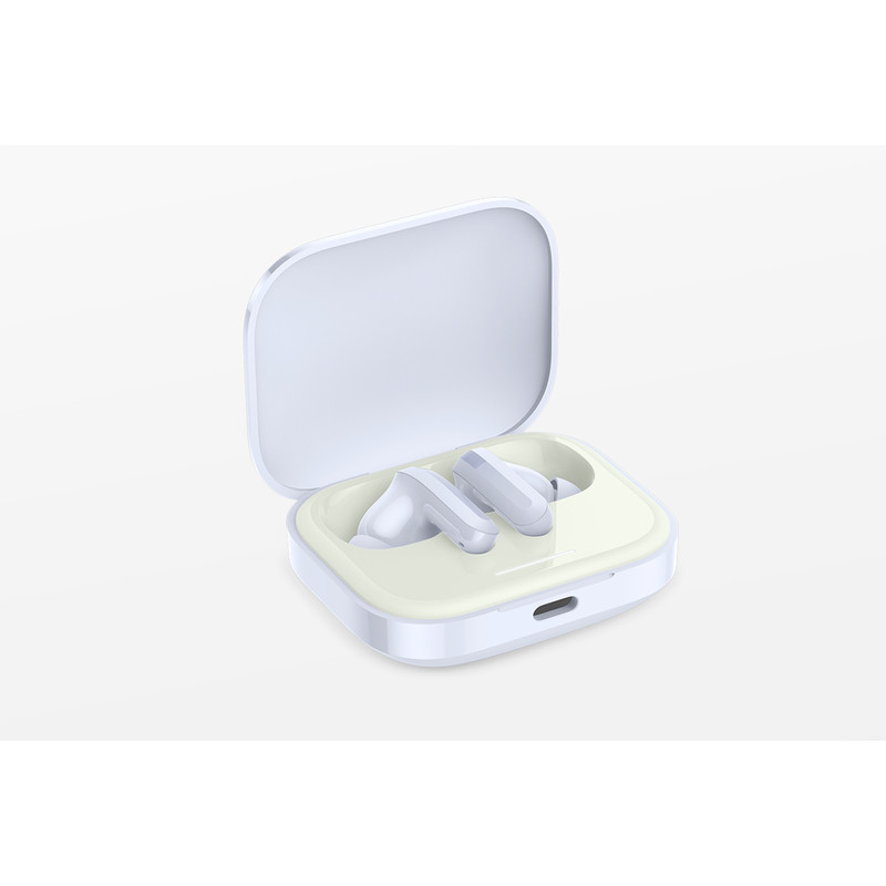 هدفون بلوتوثی شیائومی مدل Redmi Buds 5 با نویز کنسلینگ فعال (ANC)، درگاه شارژ USB Type-C، دارای نشانگر روی محفظه شارژ