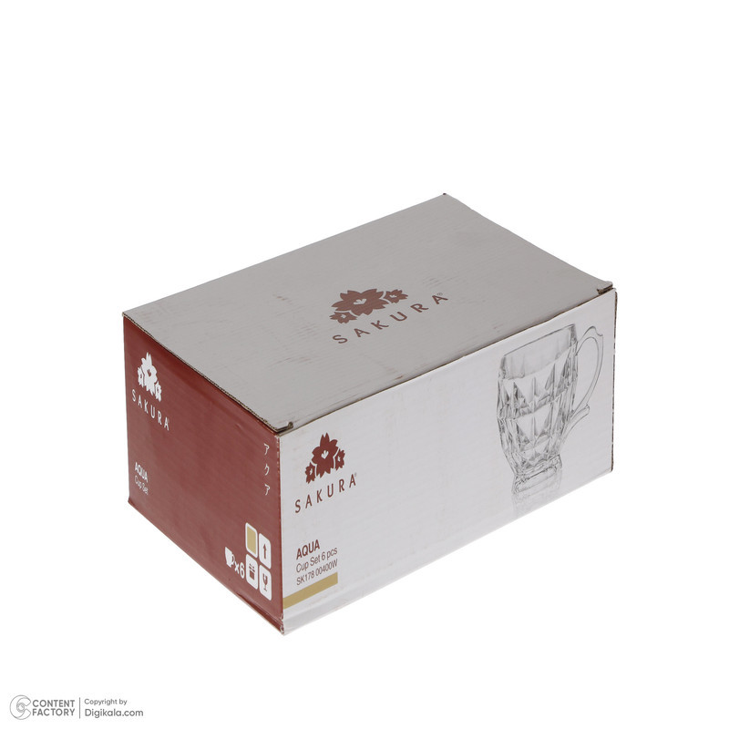 فنجان ساکورا مدل آکوا SK17800400W بسته 6 عددی