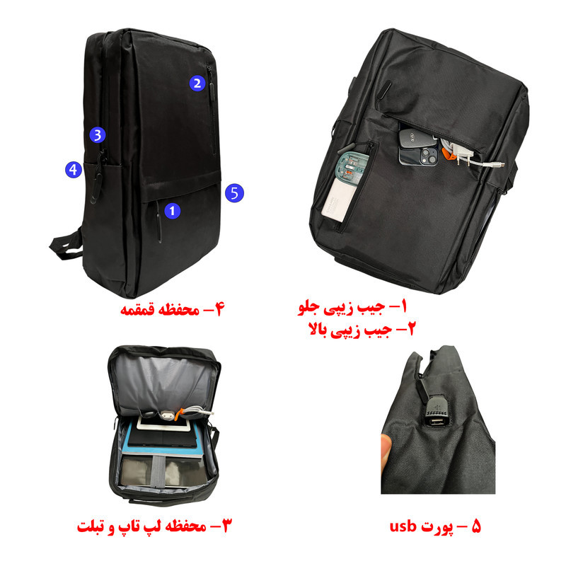 کوله پشتی لپ تاپ مدل 1803 مناسب برای لپ تاپ 14.1 تا 15.6 اینچی