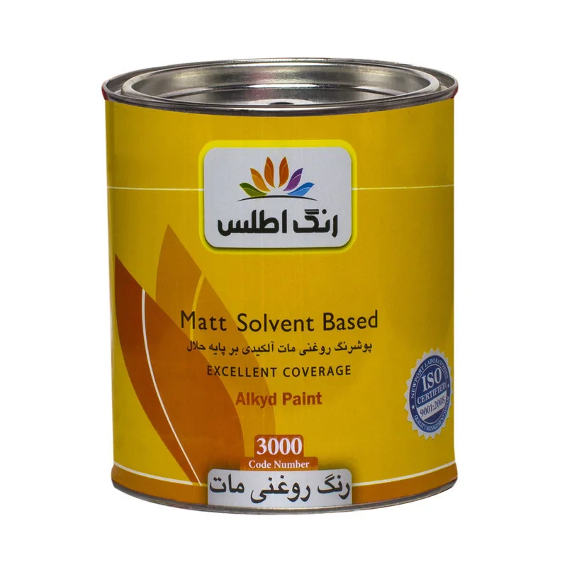 رنگ روغنی مشکی مات اطلس کد 399 وزن 1.175 کیلوگرم