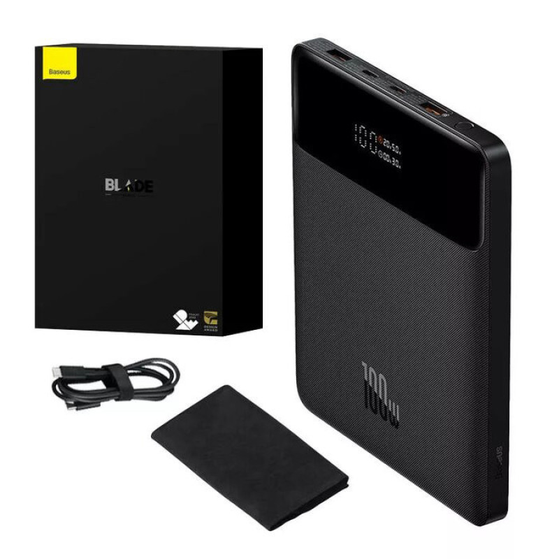 پاوربانک بیسوس مدل BALDE HIGH POWER DIGITAL DISPALY PPBL000201 100W ظرفیت 20000 میلی آمپر ساعت