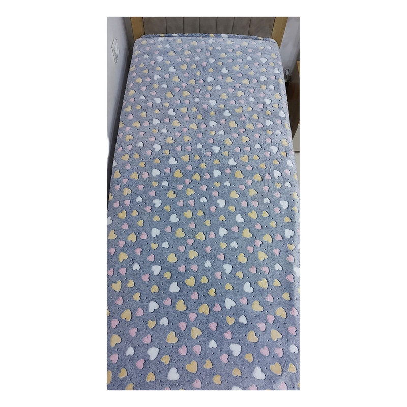 پتو مسافرتی مدل شب نما طرح قلب سایز 215x145 سانتی متر