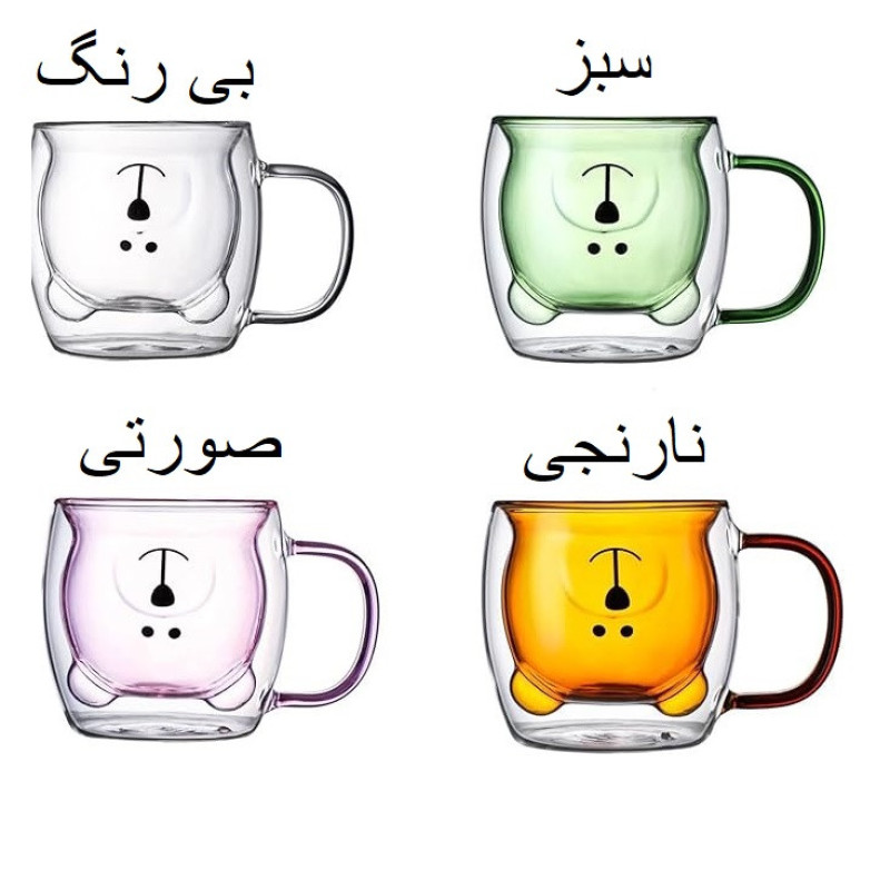 لیوان مدل دو جداره طرح خرس کد 1369n 100