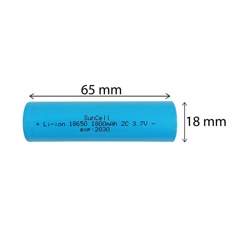 باتری لیتیوم یون قابل شارژ مدل HP-18650-2C ظرفیت 1800 میلی آمپر ساعت بسته 2 عددی