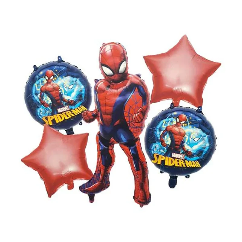 بادکنک فویلی مدل مرد عنکبوتی کد Spiderman5pcB4 مجموعه 5 عددی