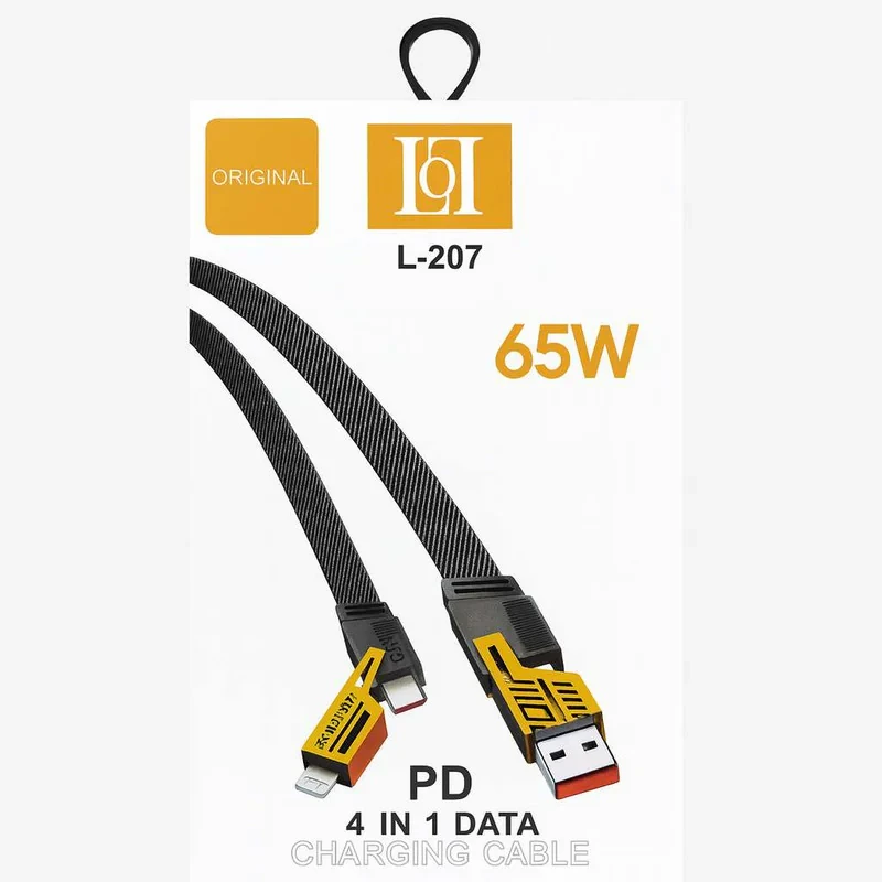 کابل تبدیل USB-C  USB به USB-C  لایتنینگ مدل L-207 طول 1.05 متر
