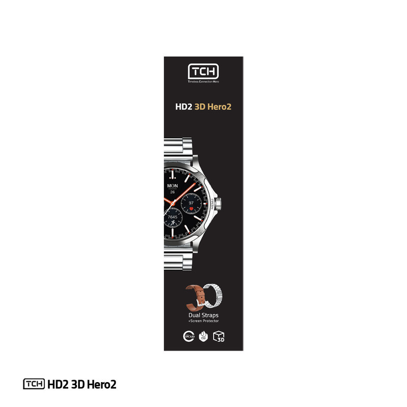 ساعت هوشمند تی سی اچ مدل TCH HD2 3D Hero2 دارای قابلیت های کنترل موسیقی (Music Player)، پشتیبانی از زبان فارسی در منو و سیستم‌عامل، قابلیت مکالمه از طریق بلوتوث بند فلز