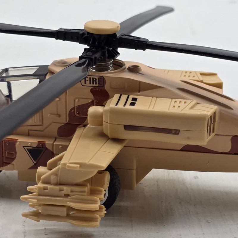 هلیکوپتر بازی ناب سل مدل آپاچی فلزی موزیکال عقب کش  HELICOPTER AH-65D