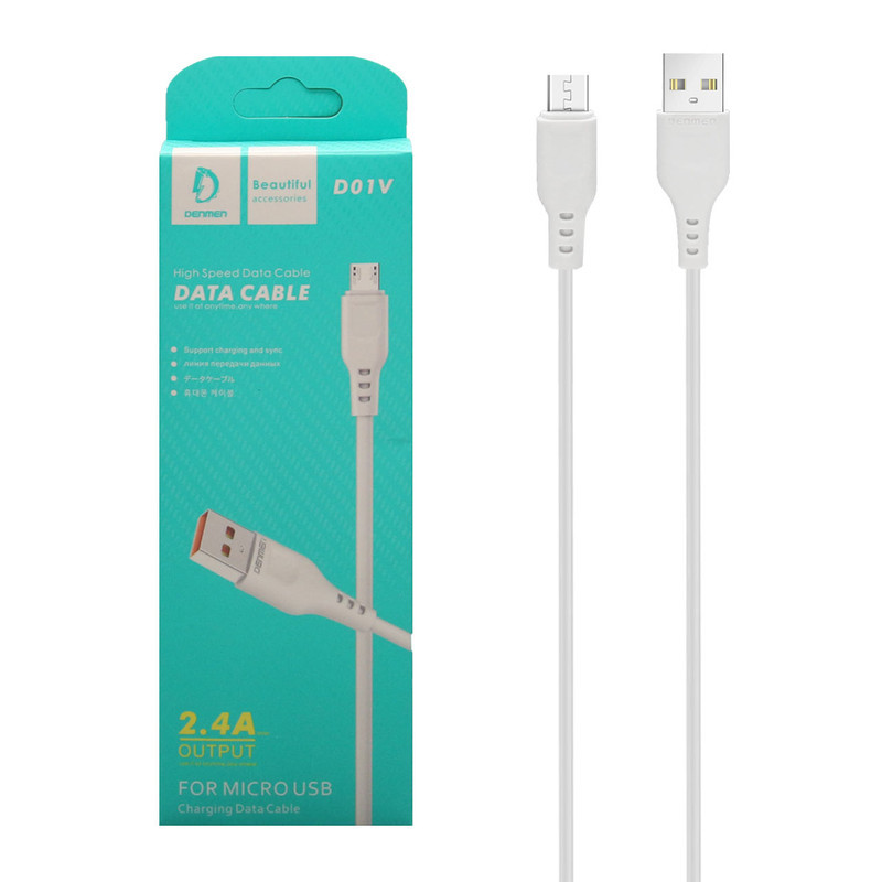 کابل تبدیل USB به microUSB دن‌من مدل D01V طول 1 متر