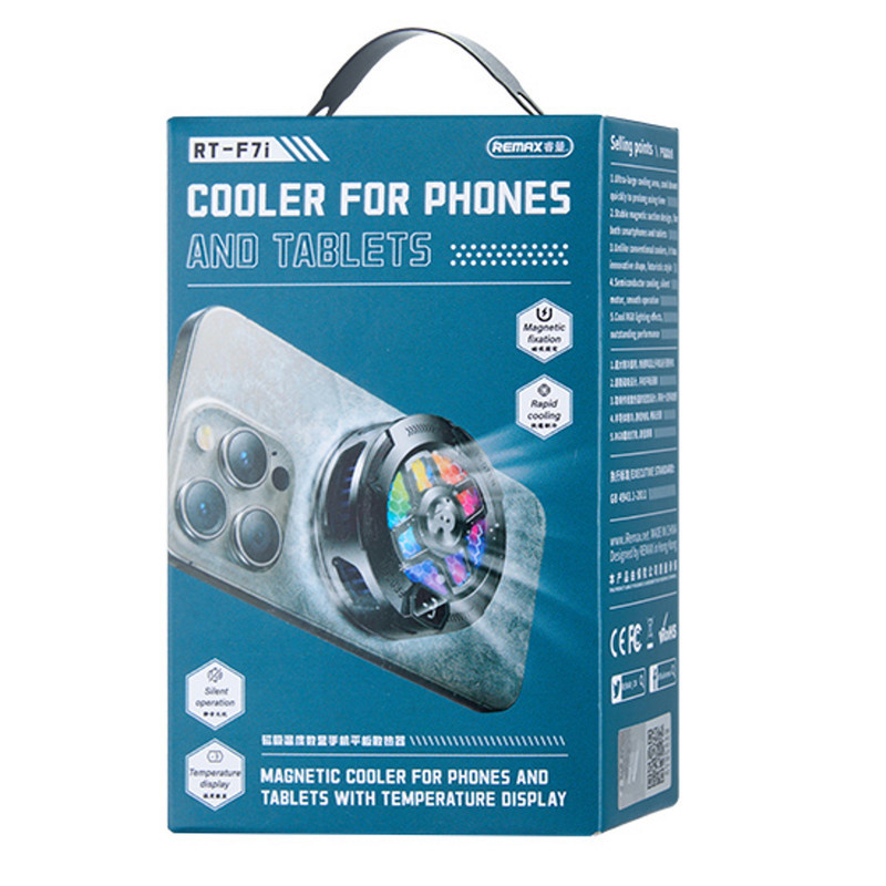 خنک کننده گوشی موبایل ریمکس مدل Magnetic Cooler With Temperature display RT-F7i