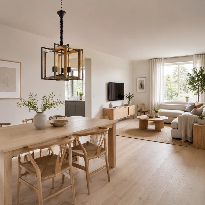 لوستر 4 شعله شاهان تک مدل wood.20