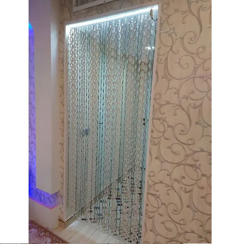 پرده آریا کریستال مدل طاووس سایز 100x200 سانتی متر