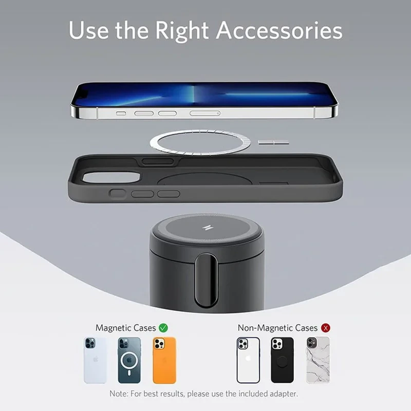 شارژر بی‌سیم 7.5 وات انکر مدل B2568 به همراه شارژر دیواری 20 وات انکر و کابل USB-C به USB-C