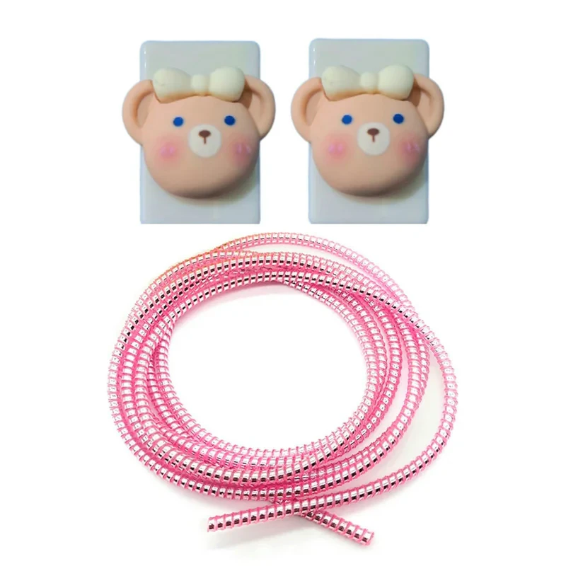 محافظ کابل شارژ و هندزفری طرح خرس مدل Bearhead11 بسته سه عددی