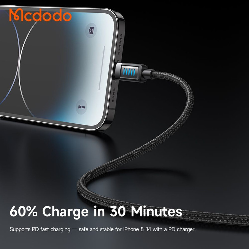 کابل تبدیل USB-C به لایتنینگ مک دودو مدل CA-034 طول 1.2 متر
