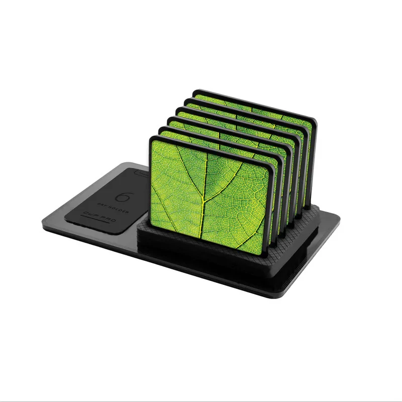 زیر لیوانی ماهوت مدل Leaf-Texture بسته 6 عددی