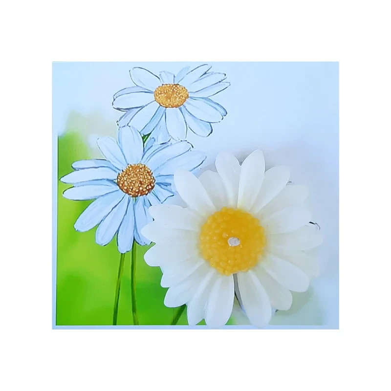 گیفت طرح شمع مدل گل بابونه مجموعه 10 عددی
